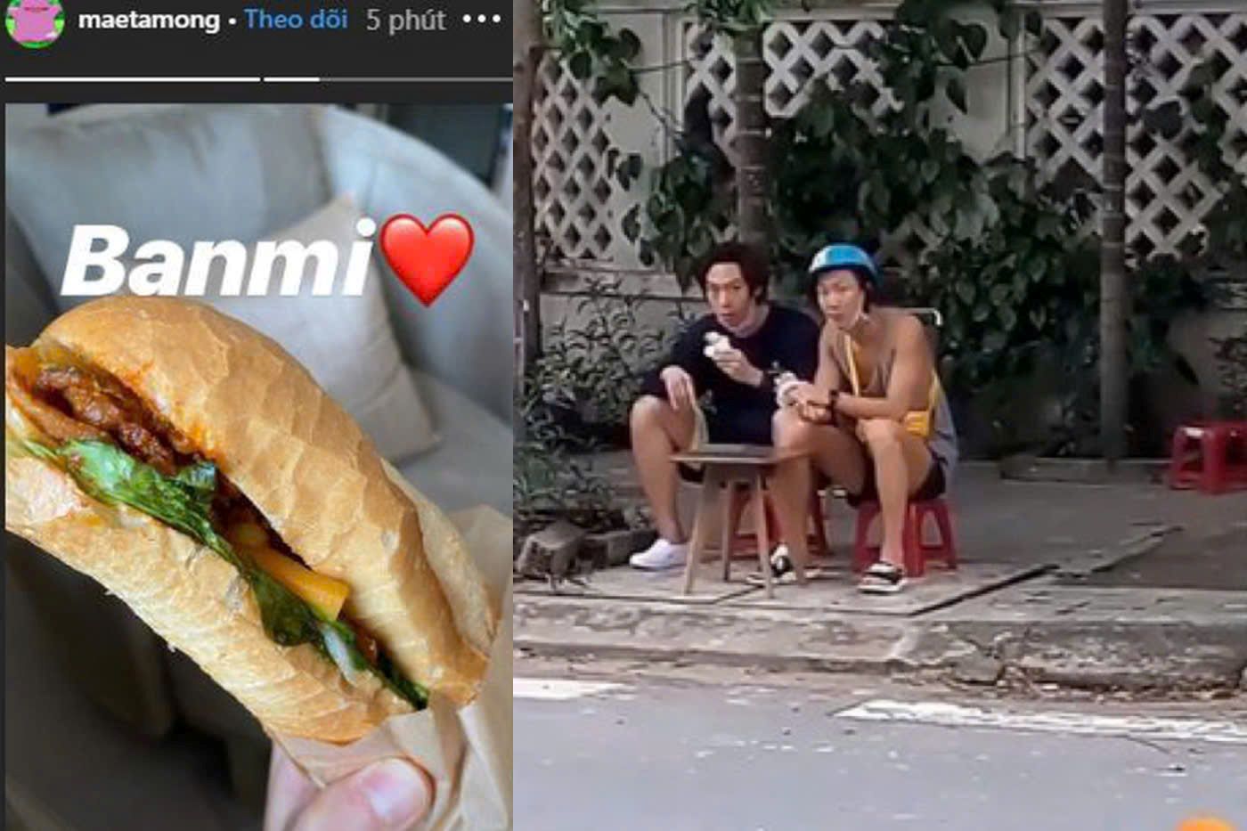 Lee Seung Hoon once made fans excited when eating sidewalk bread in Da Nang. Photo: Screenshot