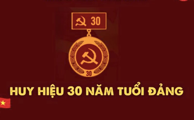 Huy hiệu Đảng 65 năm có tiền thưởng kèm theo bằng 6,0 lần mức tiền lương cơ sở. Ảnh minh họa: Nguyễn Ly.