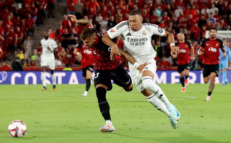 Có Kylian Mbappe nhưng Real Madrid không thể thắng Mallorca. Ảnh: NST