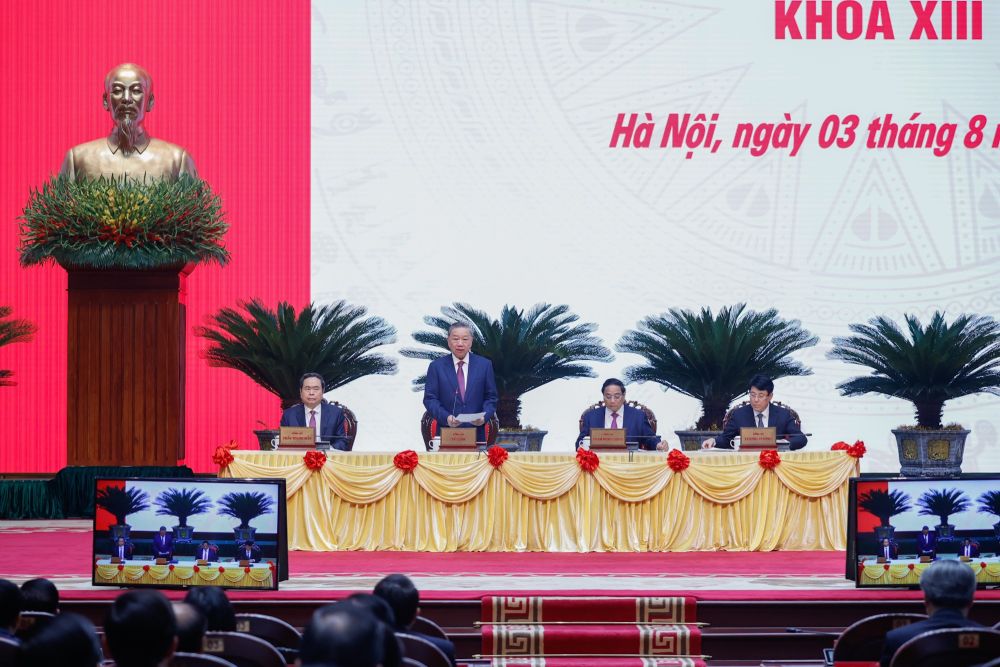 Scene of the opening session of the 13th Central Executive Committee Conference. Photo: TTXVN