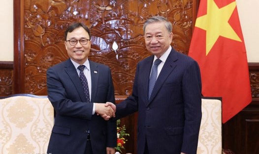 Chủ tịch nước Tô Lâm tiếp Đại sứ Hàn Quốc tại Việt Nam Choi Young Sam. Ảnh: TTXVN