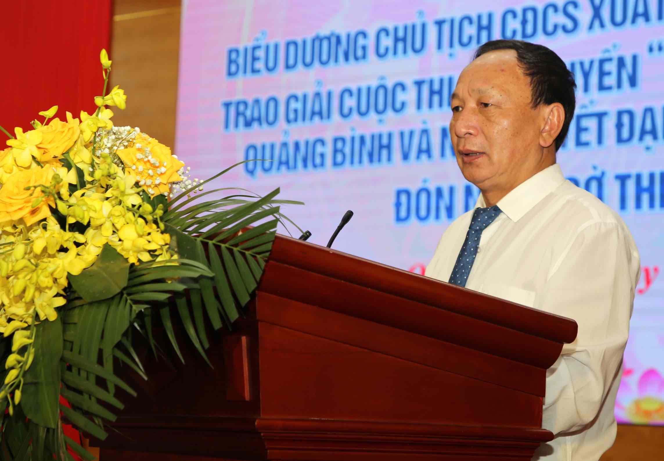 Chairman of Quang Binh Provincial People's Council Tran Hai Chau spoke at the ceremony. Photo: Cong Sang