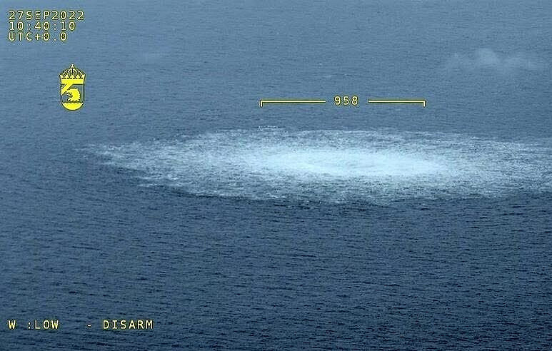 Trong vụ Nord Stream, Đức cung cấp cho Nga những thông tin không gây nguy hiểm cho cuộc điều tra tìm ra thủ phạm phá hoại đường ống. Ảnh: Swedish Coast Guard 