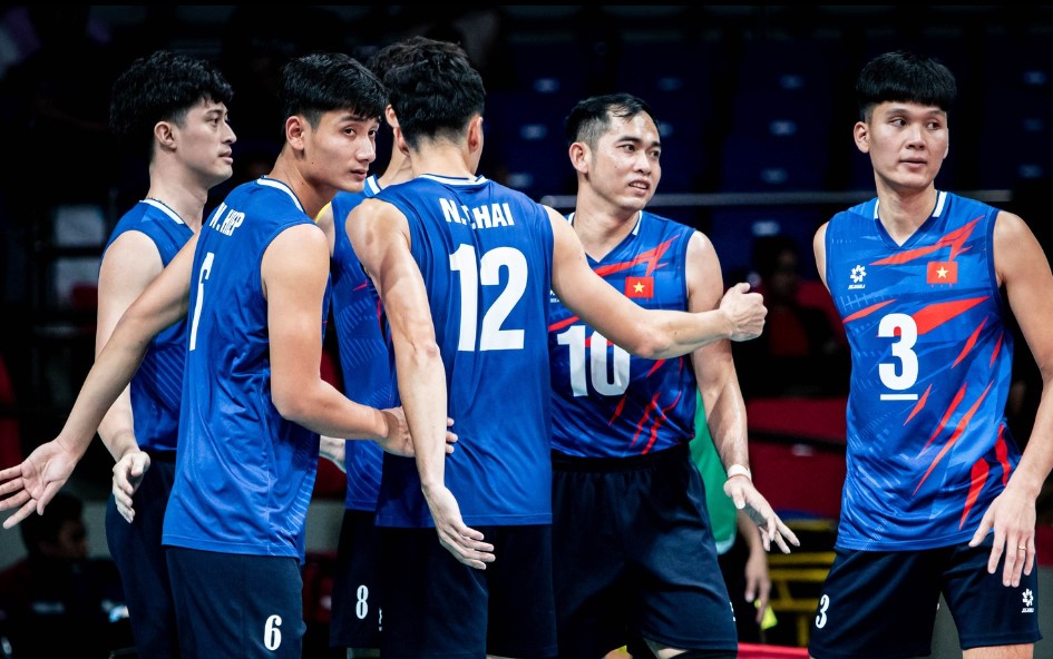Tuyển bóng chuyền nam Việt Nam xếp cuối chặng 1 SEA V.League 2024. Ảnh: SAVA