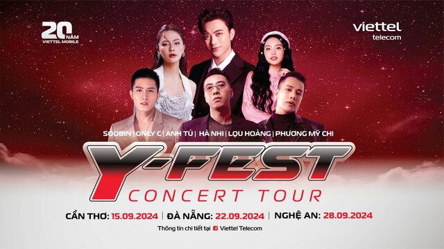 Y-Fest Concert Tour 2024 có sự góp mặt của các ngôi sao ca nhạc đang là thần tượng trong giới trẻ. Ảnh: Viettel 