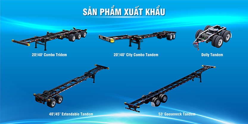 Sản phẩm sơ mi rơ moóc xuất khẩu của Thaco Trailers. Ảnh: THACO INDUSTRIES