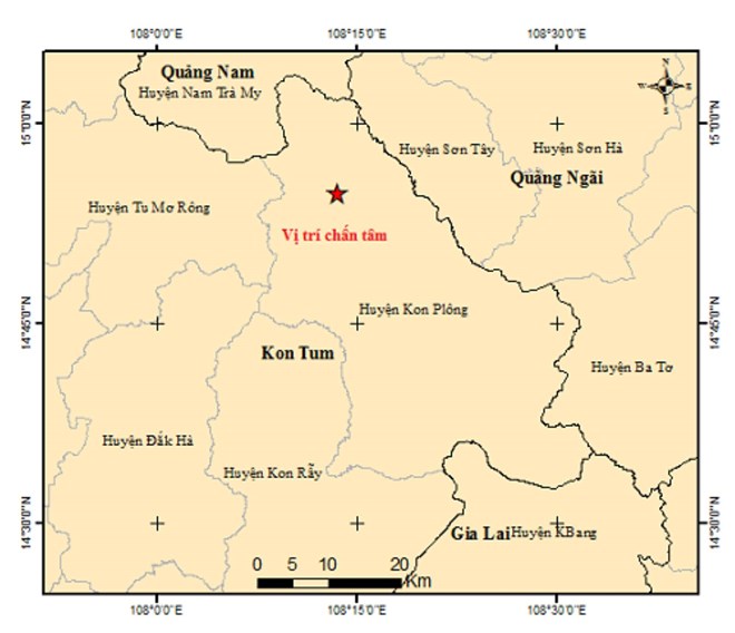 Lại liên tiếp xảy ra động đất lớn tại Kon Plông, Kon Tum