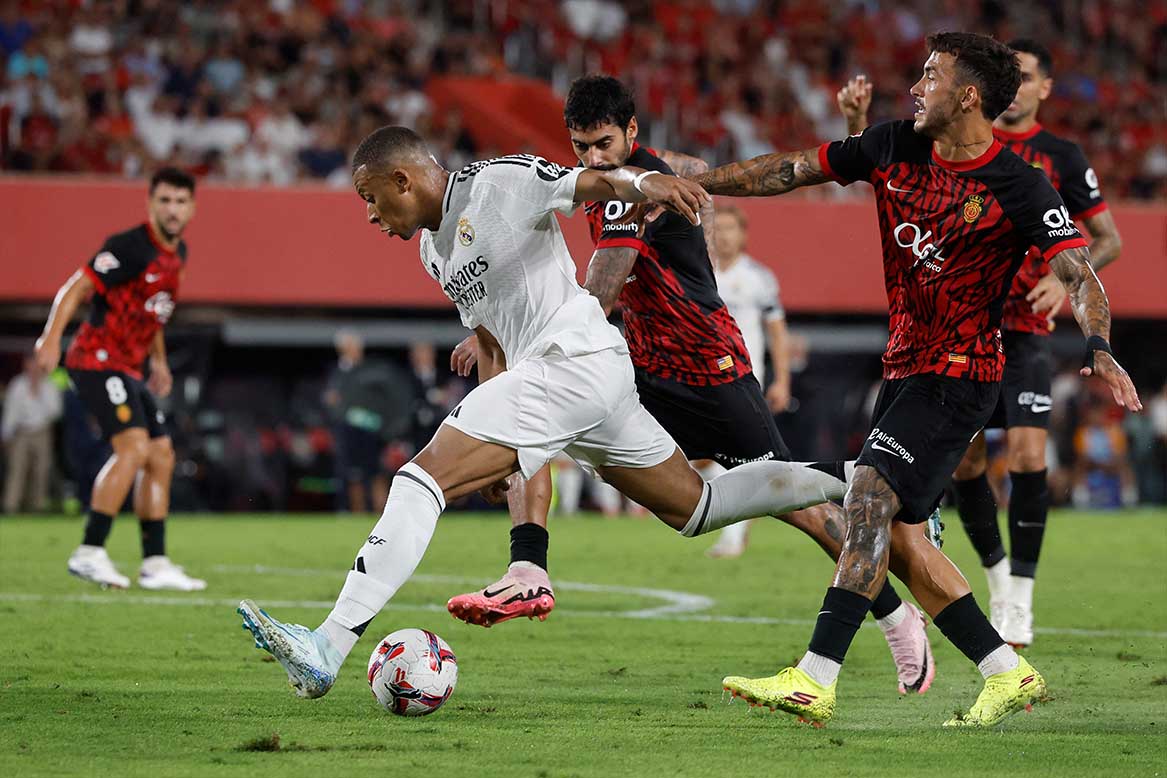 Kylian Mbappe has yet to score his first goal for Real Madrid in La Liga. Photo: AFP