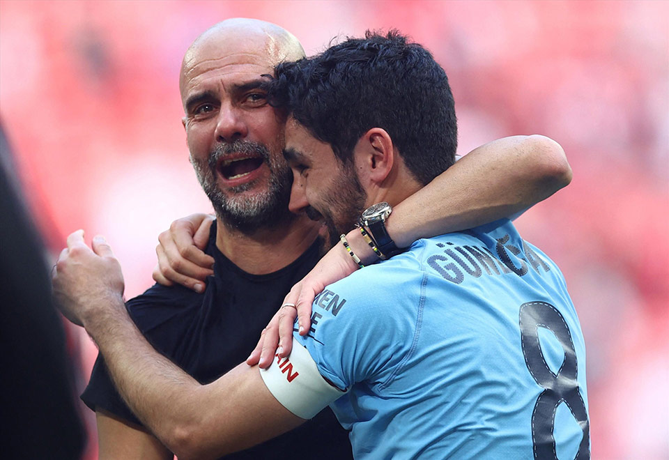 Pep Guardiola loves Ilkay Gundogan very much. Photo: AFP