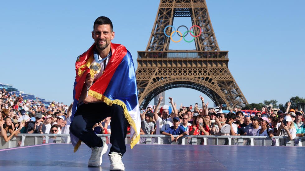 Djokovic giành huy chương vàng Olympic Paris 2024. Ảnh: Paris 2024