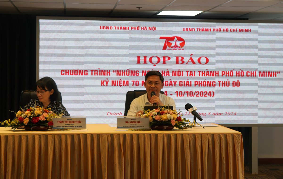 Press conference for the program "Hanoi Days in Ho Chi Minh City" commemorating the 70th anniversary of the Capital's Liberation. Photo: Thanh Chan