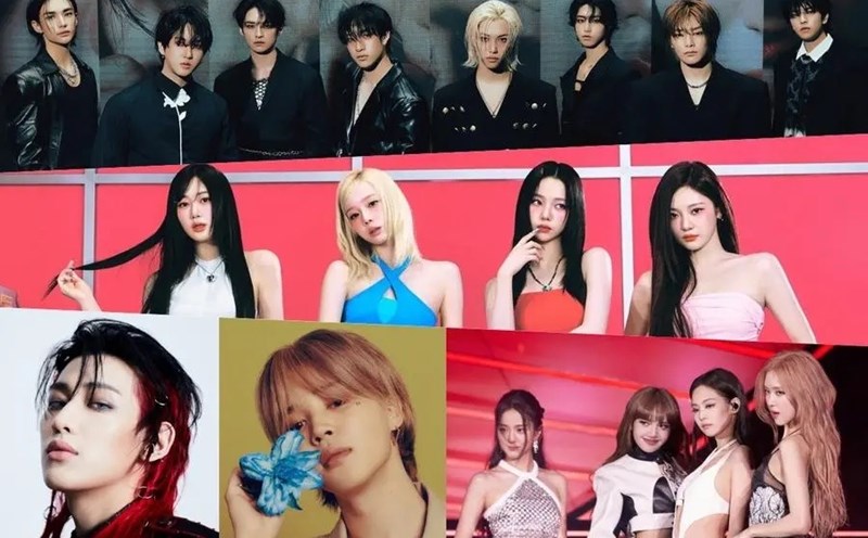 aespa, Jimin BTS, Blackpink cạnh tranh trên BXH Circle. Ảnh: AllKPop.