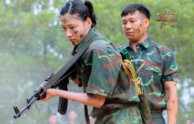 Uyển Ân tại "Sao nhập ngũ". Ảnh: NSX.