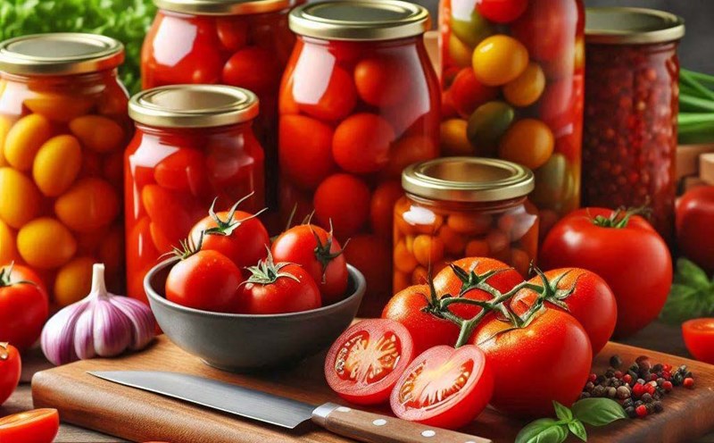 Cả cà chua đóng hộp và cà chua tươi đều là người cung cấp vitamin C cần thiết cho khả năng miễn dịch. Ảnh: AI - Ngọc Thùy