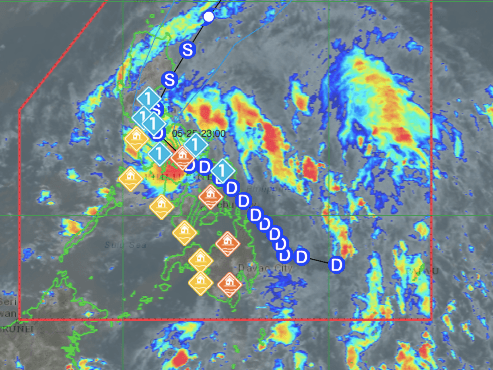 Hình ảnh vệ tinh của bão số 1 trên khu vực Tây Bắc Thái Bình Dương hồi cuối tháng 5. Ảnh: PAGASA