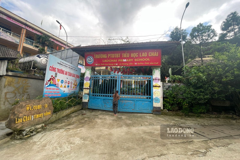 Lao Chai Primary School for Ethnic Minorities (Hoang Lien commune, Sa Pa town), where two children were trapped for 3 days and nights. Photo: Dinh Dai