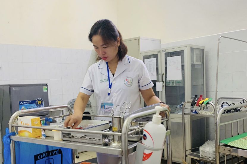 Nữ cán bộ điều dưỡng Vì Thị Xuân. Ảnh: Nhân vật cung cấp