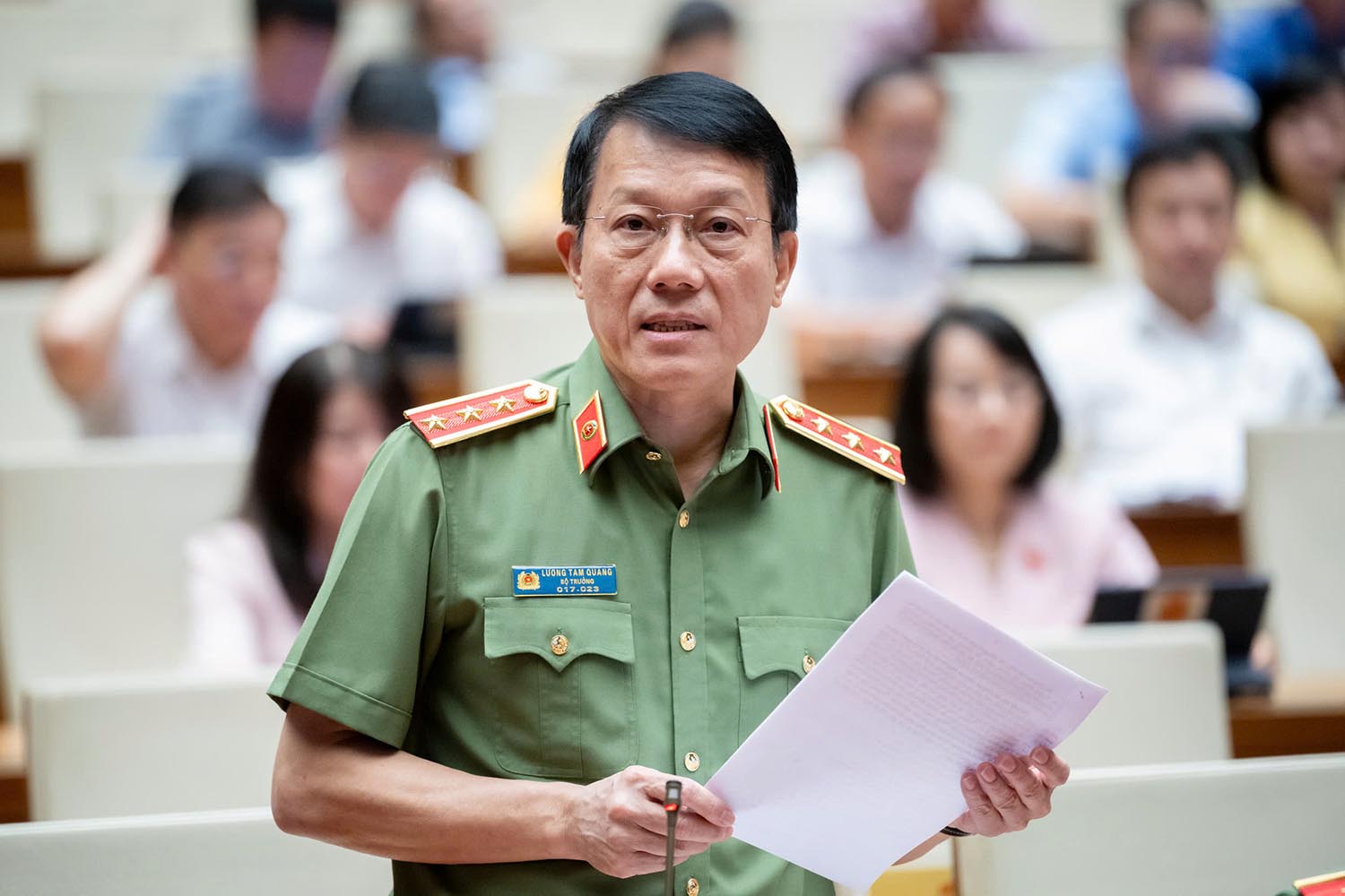 Minister of Public Security Luong Tam Quang. Photo: Quochoi.vn