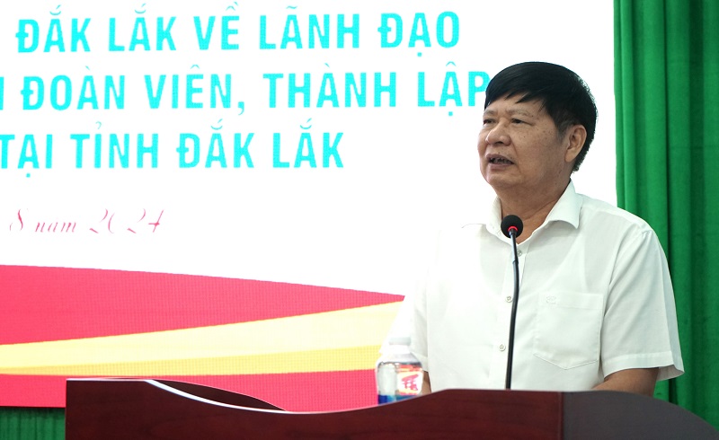 Vice Chairman of the Vietnam General Confederation of Labor - Phan Van Anh gave a directive speech. Photo: Bao Trung