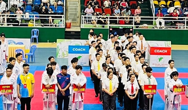 Giải karate năng khiếu trẻ TPHCM 2024. Ảnh: Liên đoàn karate TPHCM