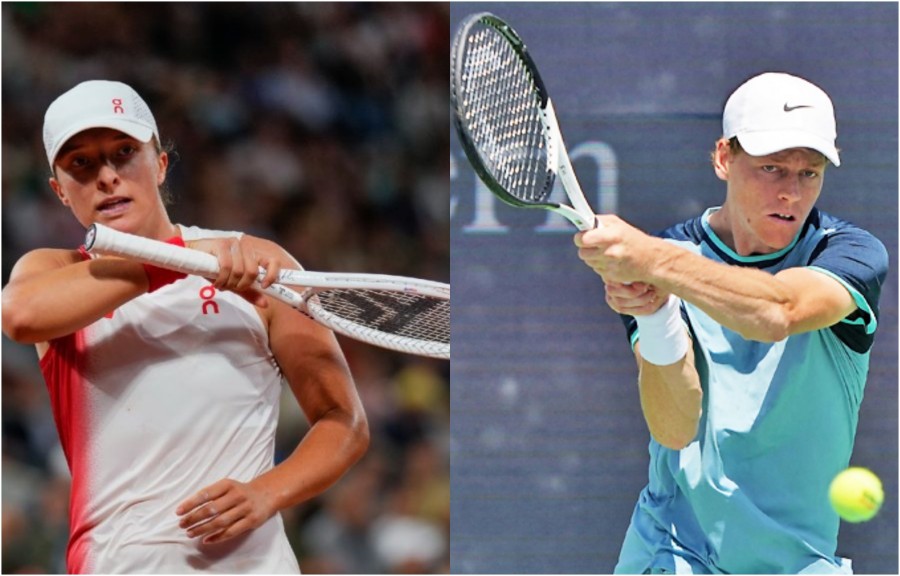 Iga Swiatek and Jannik Sinner are rated highest for their ability to win the 2024 US Open. Photo: ATP/WTA