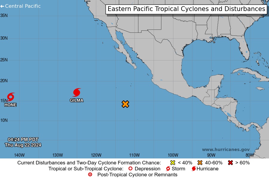 Current location of Hurricane Gilma. Photo: NHC/NOAA