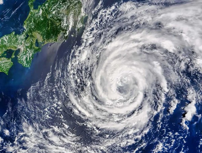 Satellite image of the storm. Photo: ZoomEarth