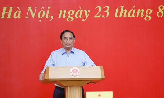 Thủ tướng Chính phủ Phạm Minh Chính, Trưởng Tiểu Ban Kinh tế - xã hội Đại hội toàn quốc lần thứ XIV của Đảng. Ảnh: Nhật Bắc