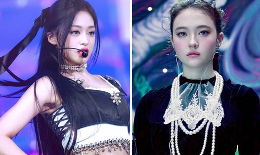 Ahyeon của Baby Monster và Ella Gross của MEOVV. Ảnh: YG, The Black Label