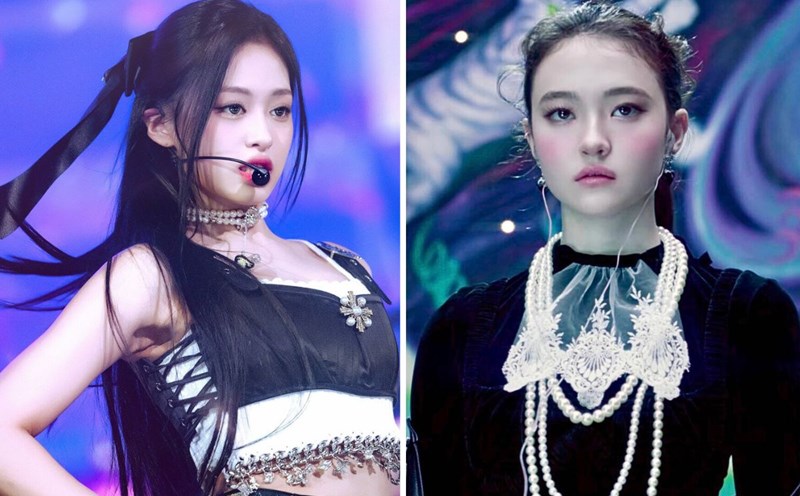 Ahyeon của Baby Monster và Ella Gross của MEOVV. Ảnh: YG, The Black Label