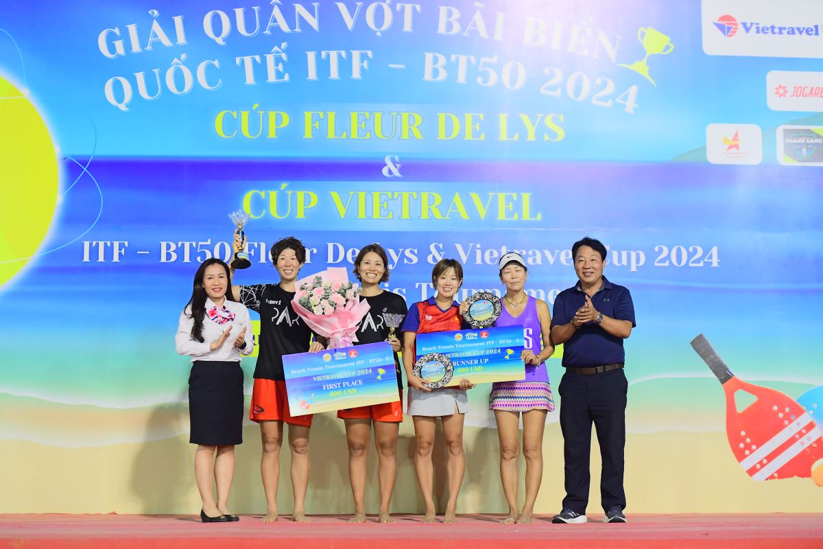 Japanese female tennis players dominated both beach tennis tournaments in Quy Nhon, taking place from August 19 to 22. Photo: VTF