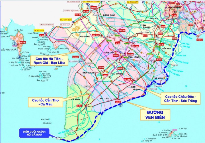 Estimated alignment of the southern coastal road. Photo: Ho Chi Minh City Department of Transport