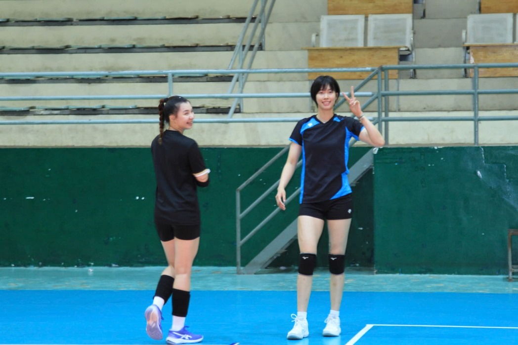 Thanh Thuy exercises to maintain physical fitness with VTV Binh Dien Long An. Photo: VTV Binh Dien Long An