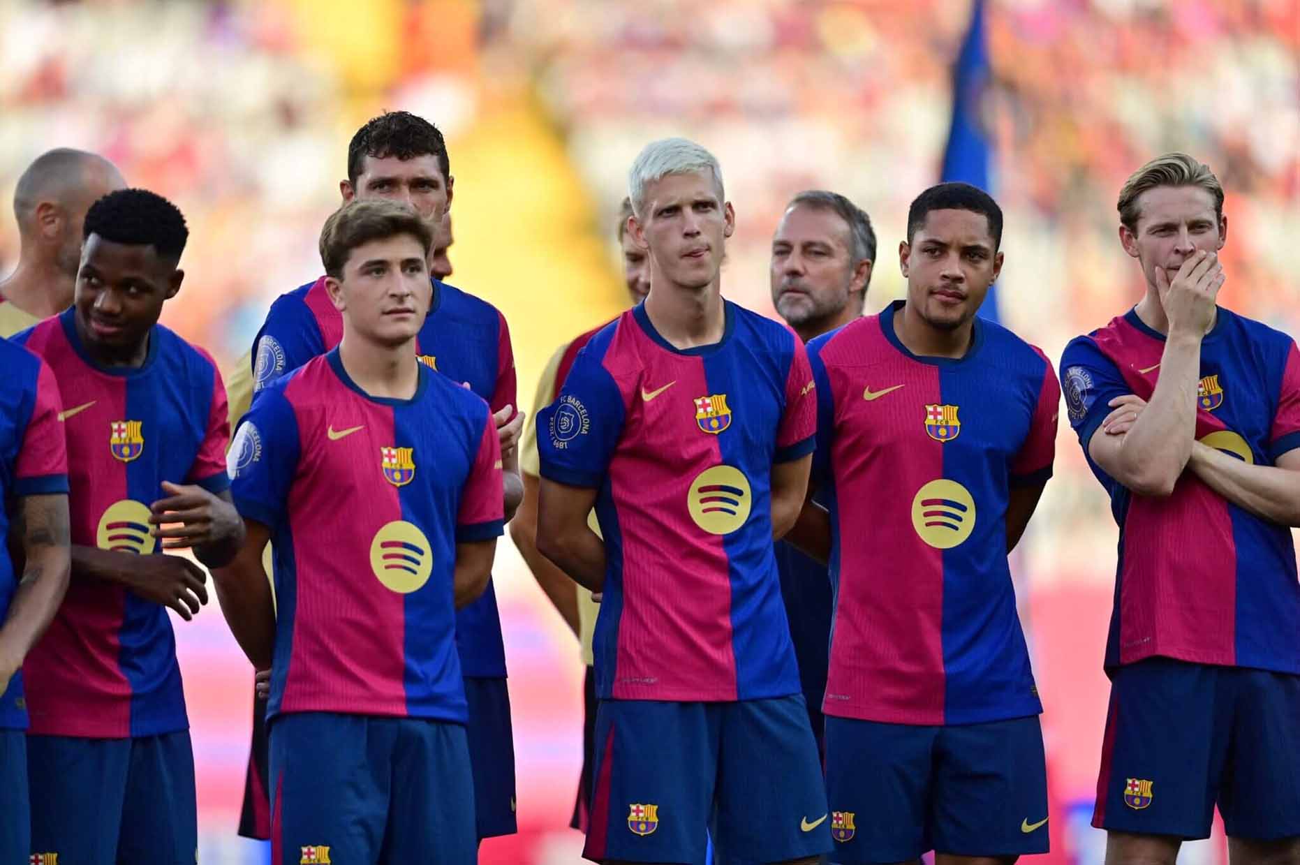 Dani Olmo was in Barca's lineup in the Joan Gamper Trophy match but did not play. Photo: AFP