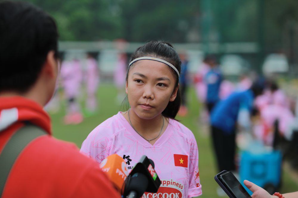 Tiền đạo Huỳnh Như của tuyển nữ Việt Nam. Ảnh: VFF