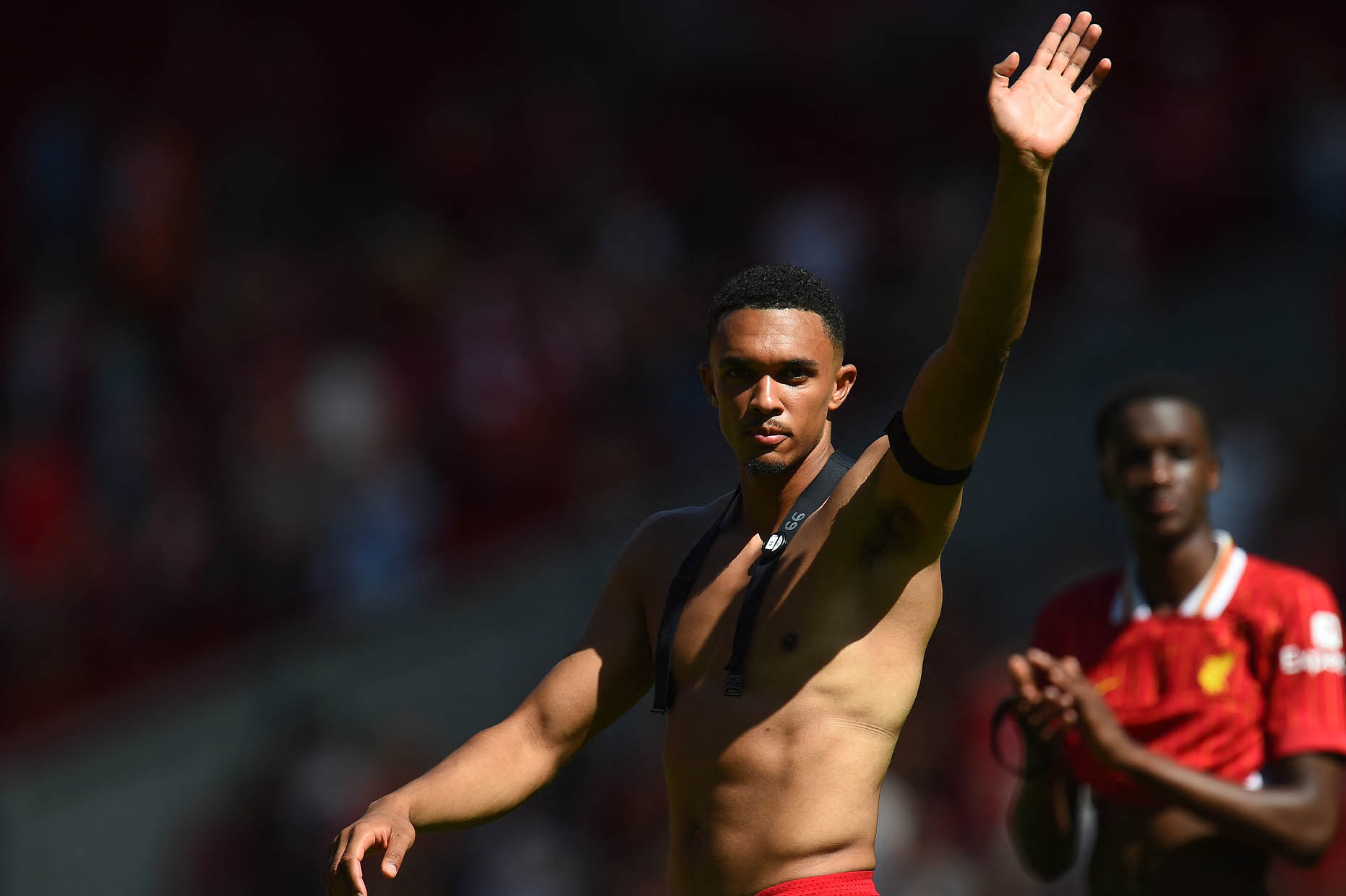 Trent Alexander-Arnold in the friendly match between Liverpool and Sevilla ahead of the new season. Photo: AFP