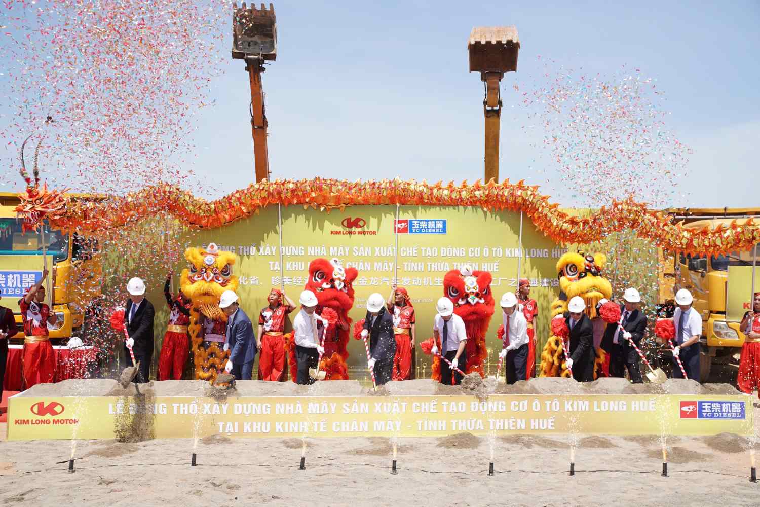 Khởi công nhà máy sản xuất chế tạo động cơ Kim Long Huế. Ảnh: Chí Hùng