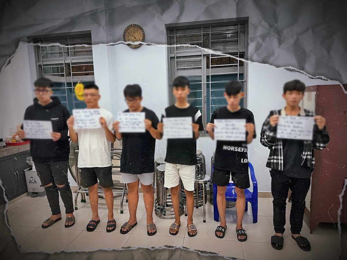 The subjects participated in racing and causing trouble on Pham Van Dong street on August 17. Photo: Provided by police.