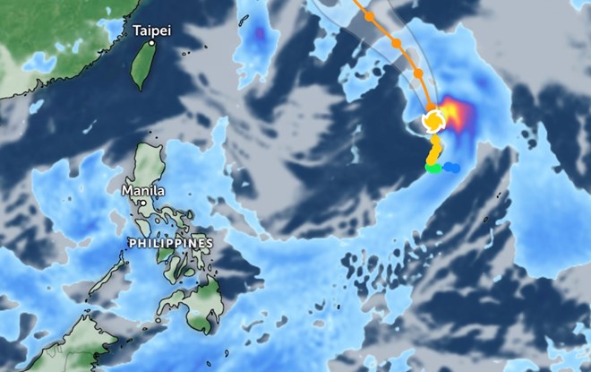 Typhoon Shanshan is moving north. Photo: Zoom Earth