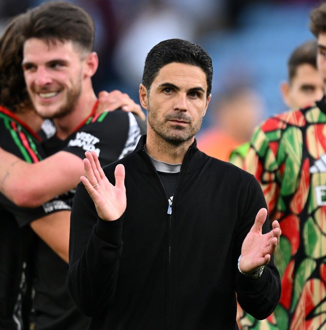 Mikel Arteta is proud of Arsenal players after the win over Aston Villa. Photo: Arsenal