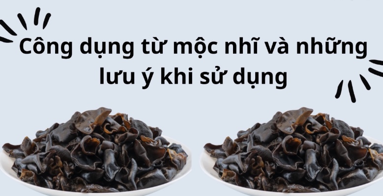 Công dụng từ mộc nhĩ trong đó có giảm cân, giảm mỡ máu. Đồ hoạ: Hương Giang 