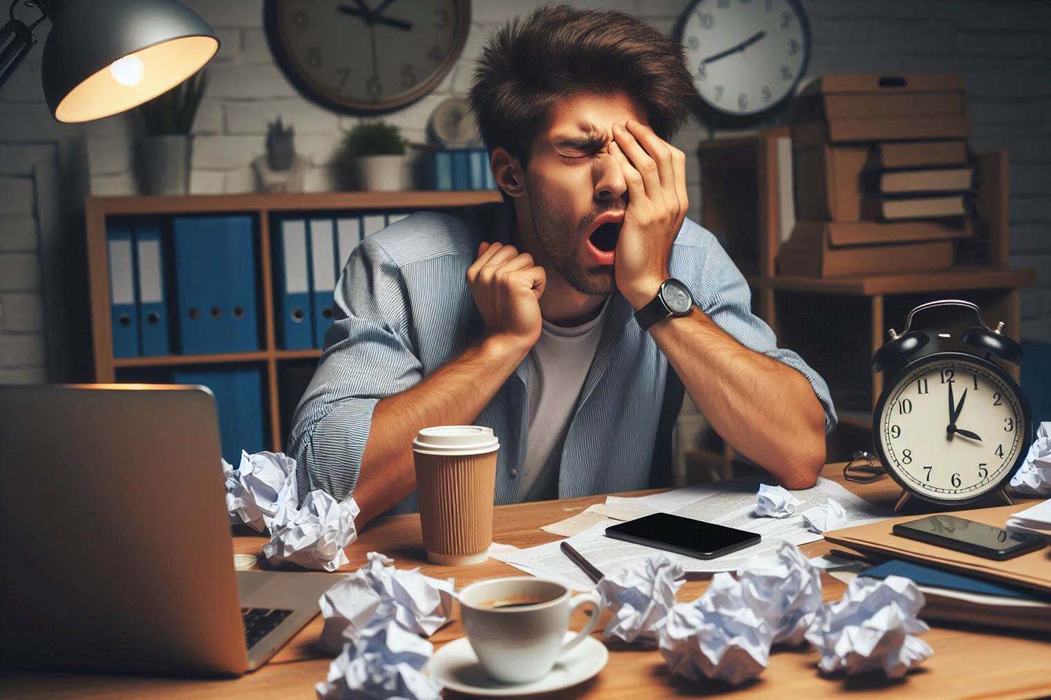 Làm việc ca đêm thường xuyên khiến bạn đối diện với các nguy cơ mắc bệnh mạn tính. Ảnh: AI - Ngọc Thùy.