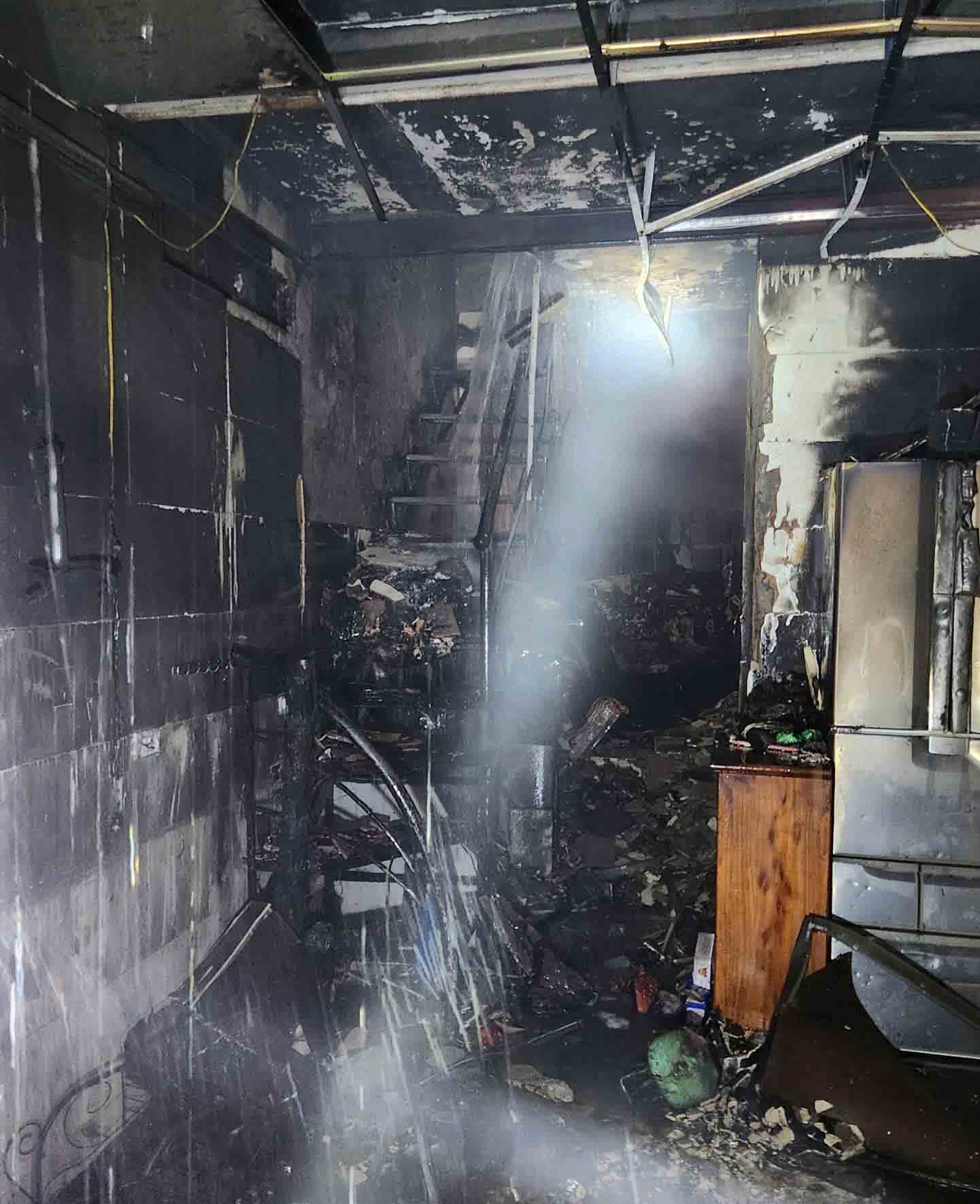 The inside of the house was on fire. Photo: Provided by police