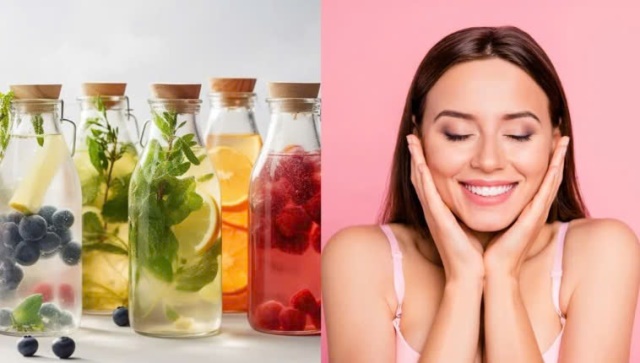 Drink detox water to have bright, smooth skin. Image source: Adobe Stock