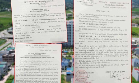 Hợp đồng, giấy ủy quyền và nhiều loại giấy tờ để hợp thức hóa việc mua bán căn hộ NOXH Sao Vàng Tower. Ảnh: Nhóm PV