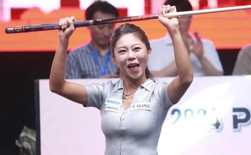 Kim Ga-young vô địch nội dung nữ giải billiards PBA LPBA SY Bazzar Hà Nội Open 2024. Ảnh: BTC