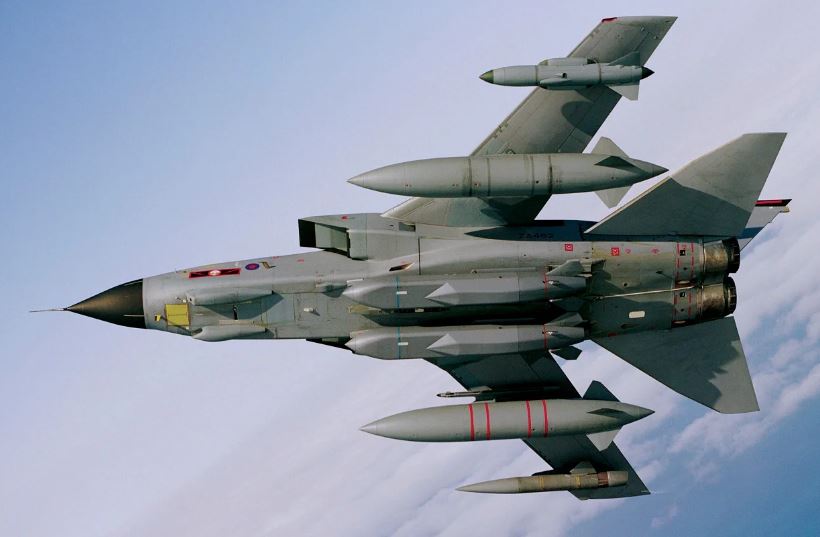 The Royal Air Force's Tornado GR4 aircraft carries two Storm Shadow missiles under its fuselage. Photo: British Ministry of Defense