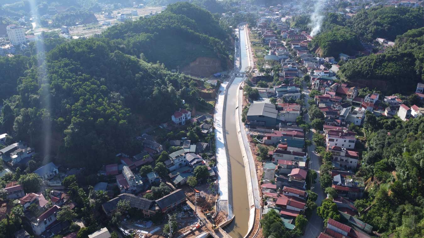 Phần công trình đã được thi công xong. Ảnh: Trần Bùi