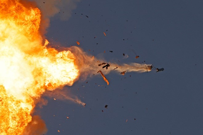 A Hezbollah drone was intercepted by the Israeli Air Force in northern Israel on August 25, 2024. Photo: AFP