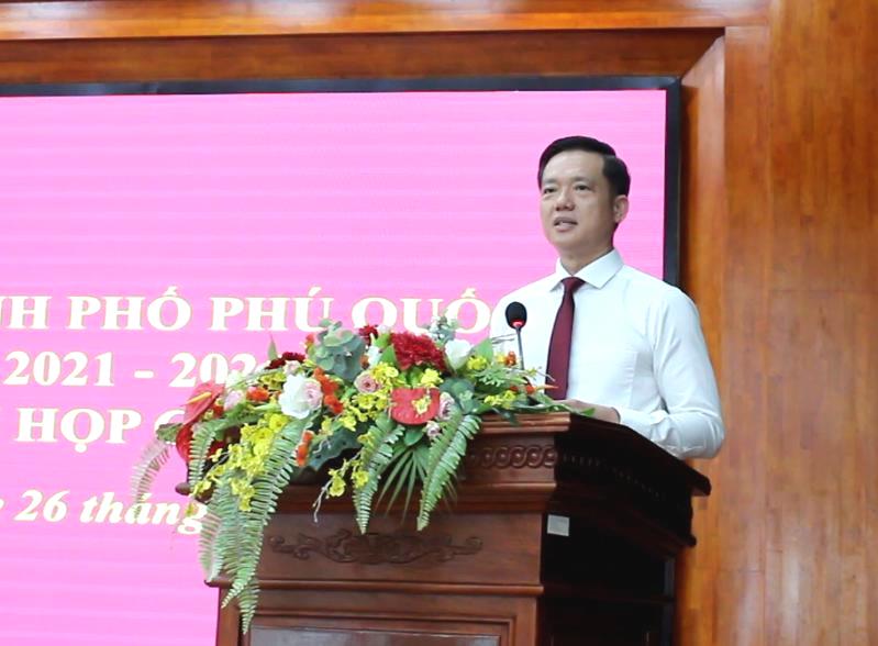 Tân Chủ tịch UBND TP Phú Quốc Trần Minh Khoa. Ảnh: Xuân Nhi